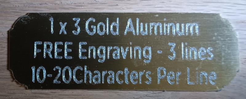 1″x3″ GOLD NAME PLATE ART-TROPHIES-GIFT-TAXIDERMY-FLAG CASE FREE CUSTOM ENGRAVED