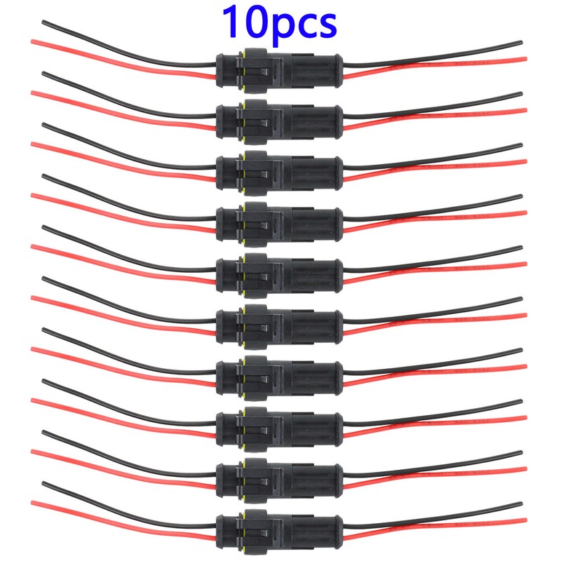 20PCS 2Pin Way Car Waterproof Male Female Electrical Connector Plug Wire Kit Set