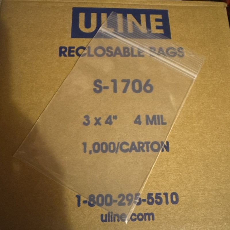 ULINE 3x4” 4 MIL 1,000 Reclosable Bags gallery