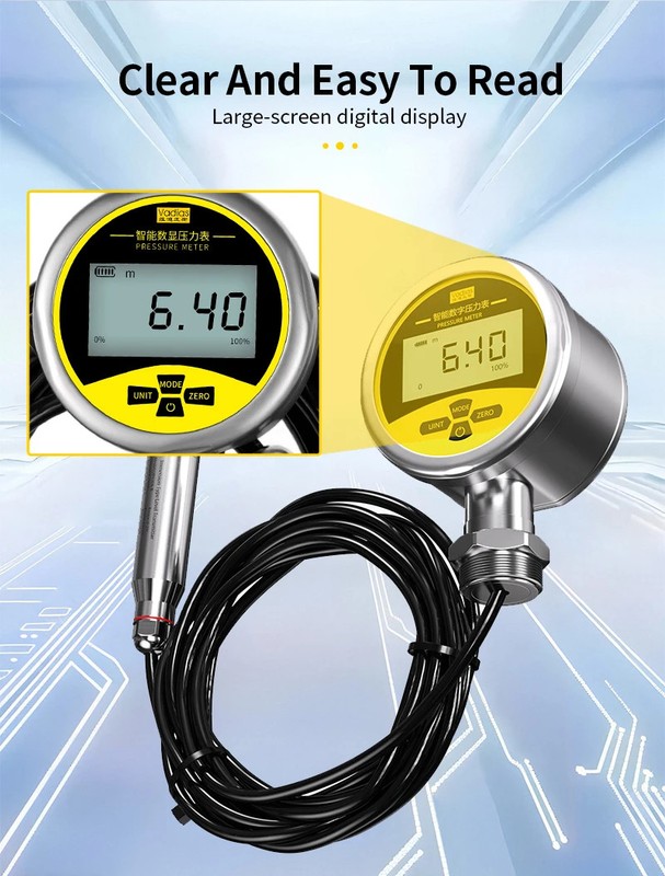 Digital Water Level Gauge 0-5m/0-10m Submersible Liquid Meter 304SS Sensor gallery