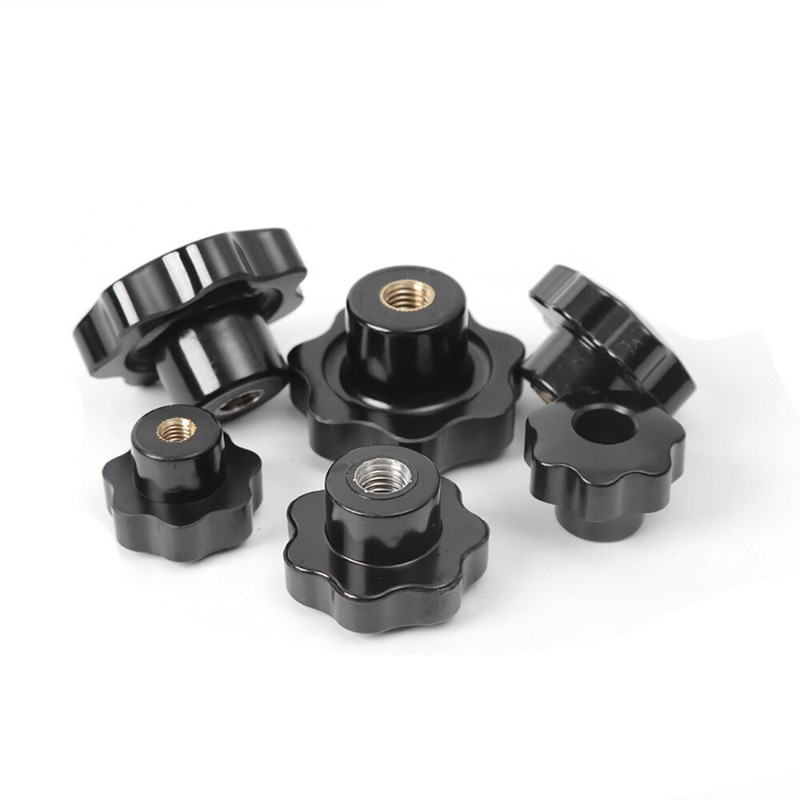 M4/M5-M20 Female Thread Seven Star Shaped Head Clamping Nuts Knob Through Hole gallery
