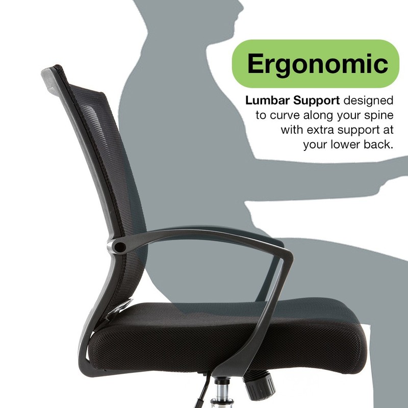 NEW! ZUNA OFFICE DESK CHAIR - MID-BACK MESH TASK CHAIR - ADJUSTABLE HEIGHT gallery