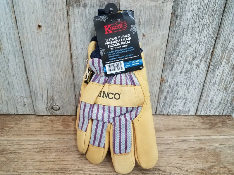 Kinco 1927KW Insulated Leather Winter Work Glove Knit Wrist -KM, XS,S,M,L,XL,XXL