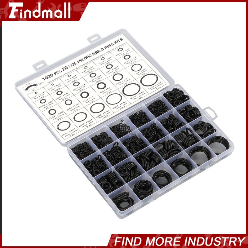 1020 Pcs O Ring Kit 20 Size Nitrile Rubber Oring Assortment Set Resist Oil&Heat gallery