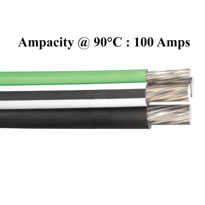 100′ 2-2-4-6 MHF Aluminum Mobile Home Feeder Direct Burial Cable 600V