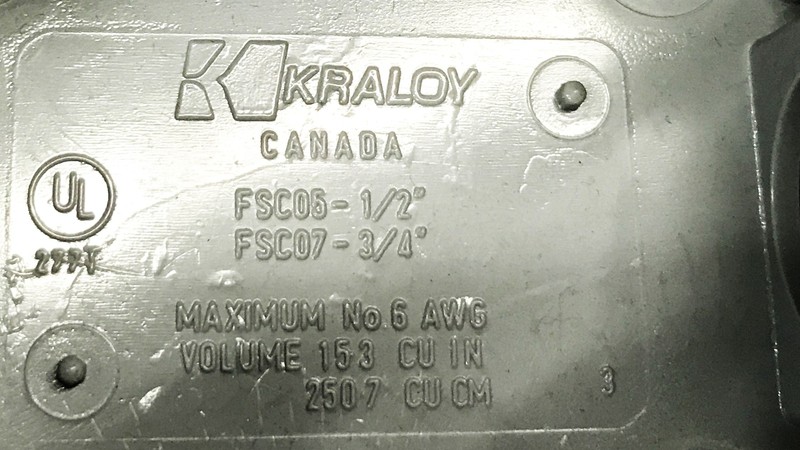 Kraloy 1-Gang 1/2 inch 3/4 inch PVC Conduit Box FSC05/FSC07 [Lot of 2] NOS gallery