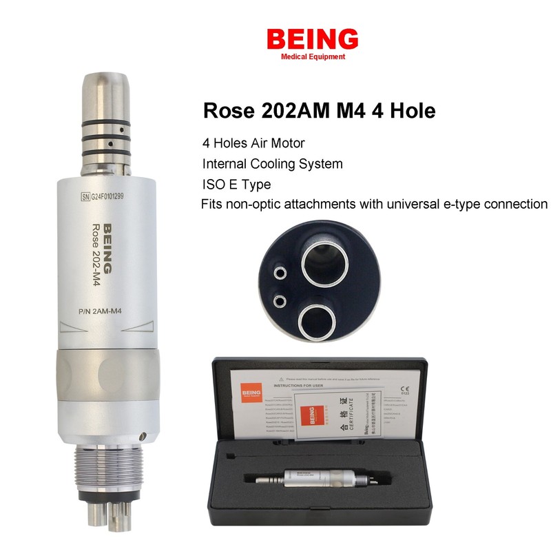 BEING Dental Slow Speed Air Motor Handpiece 4 6 Hole Fiber Optic LED KAVO NSK