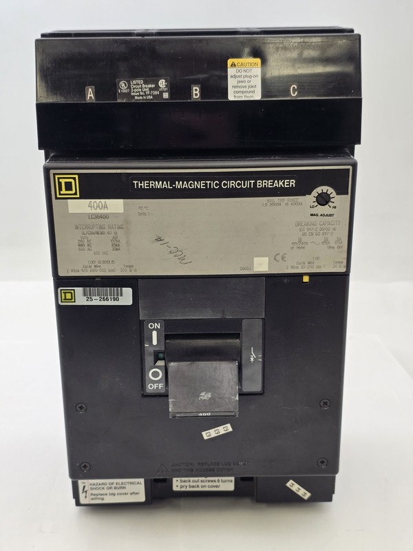 Square D LC36400 I-Line Circuit Breaker 400A 600VAC 3P Thermal Magnetic gallery
