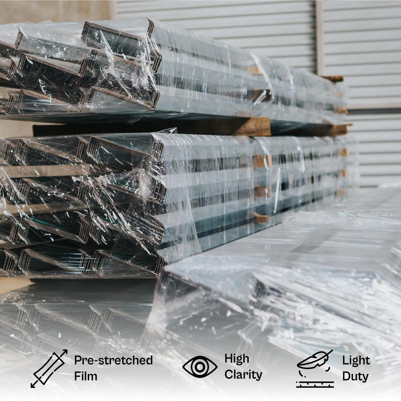 4 Rolls 17" x 1476' (30 Gauge) Plastic Film Pre-Stretch Hand Shrink Wrap Clear gallery
