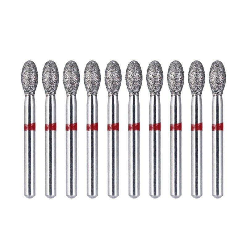 10Pcs/Box AZDENT Dental Diamond Burs FOOTBALL FINE RED Friction Grip 379-023F gallery