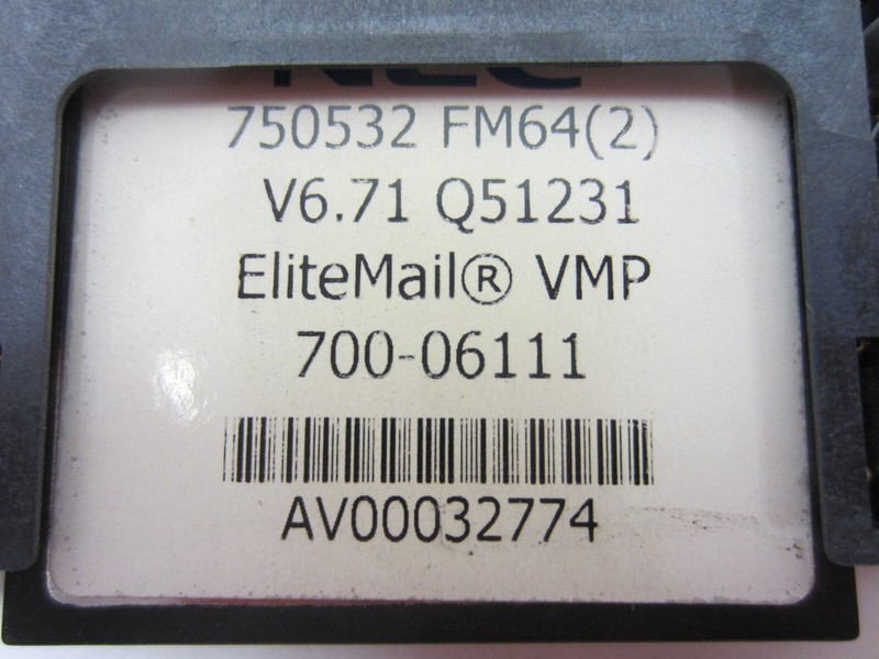 NEC 4Port Elite IPK VMP(X)-U40 Voicemail Card w/FM64(2) (750532) Flash Card gallery