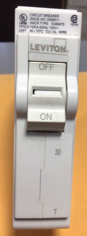 Leviton LB130-T 30A.120V Plug-On Branch Circuit Breaker, Thermal Magnetic gallery