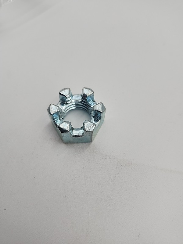 (10 Pcs) 5/8-11 Slotted Castle Hex Nut, Zinc Plated gallery
