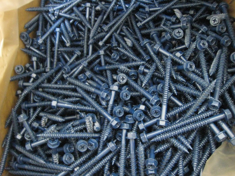 Screw Masonry 1/4″ x 2-1/2″ Concrete 5/16″ Hex Drive Blue finish 200pcs