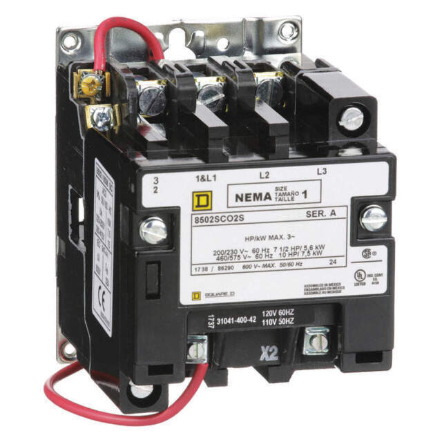 Square D 120V, 27A, NEMA Contactor – 8502SCO2V02S