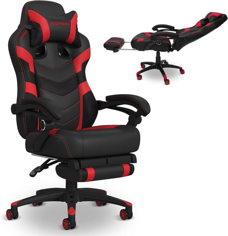 110 Pro Ergonomic Gaming Chair with Footrest for Adults – Comfortable Office Gam