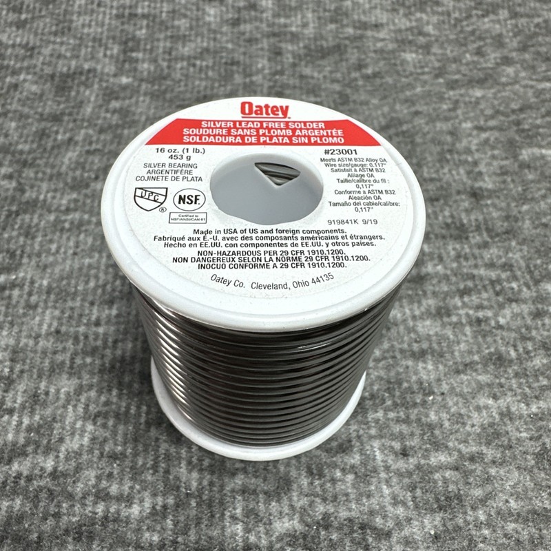 Oatey Silver Lead Free Solder 1LB 16 Oz 23001 NEW