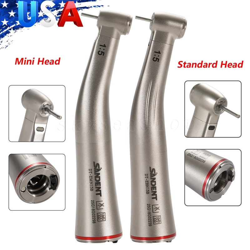 SANDENT Dental Electric Handpiece 1:5 Contra Angle Surgical LED Red Ring For NSK gallery