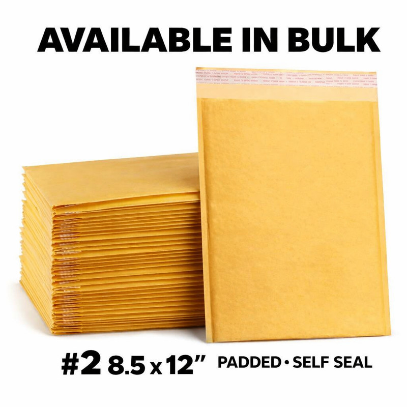 8.5×12 Kraft Bubble Mailers #2 Self Seal Padded Shipping Envelopes Bulk
