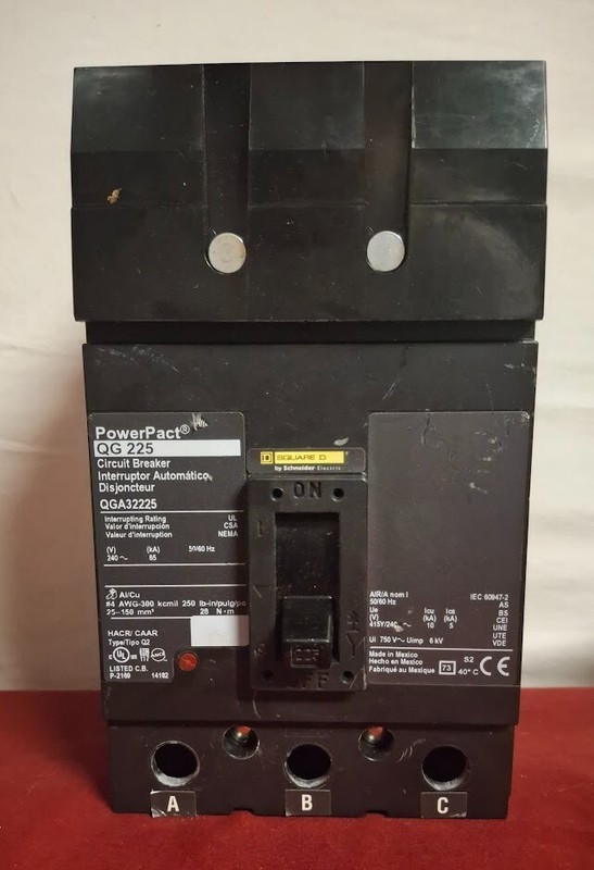 SQUARE D QGA32225 225 amp 3p PowerPact I- Line Breaker SHIPS SAME DAY