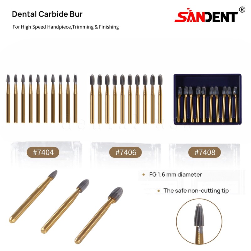 Dental Carbide Burs Trimming & Finishing Egg Football FG 7404 7406 7408 gallery
