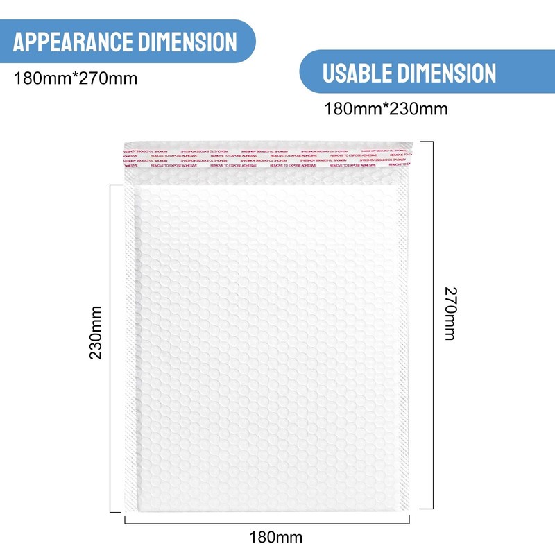 Poly Bubble Mailers 7"x9" /9.8"x11.8" /7.8" x9.8" Tough Dimple Design Bag White gallery
