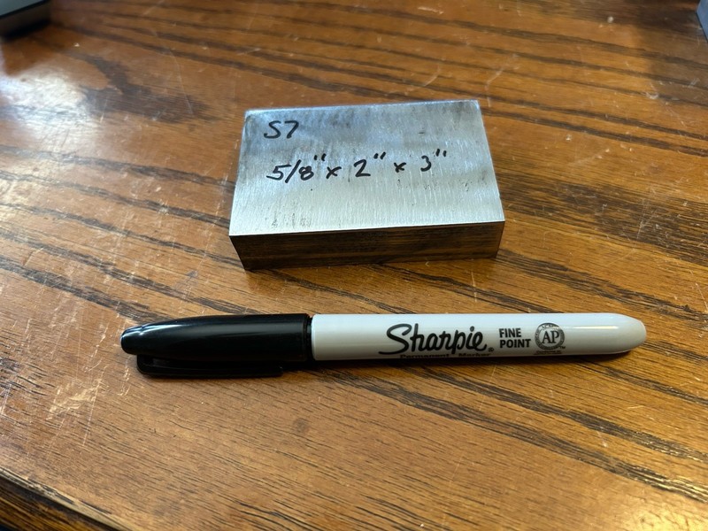 S7 Tool Steel, 5/8″ x 2″ x 3″, Flat Bar, Machine Stock