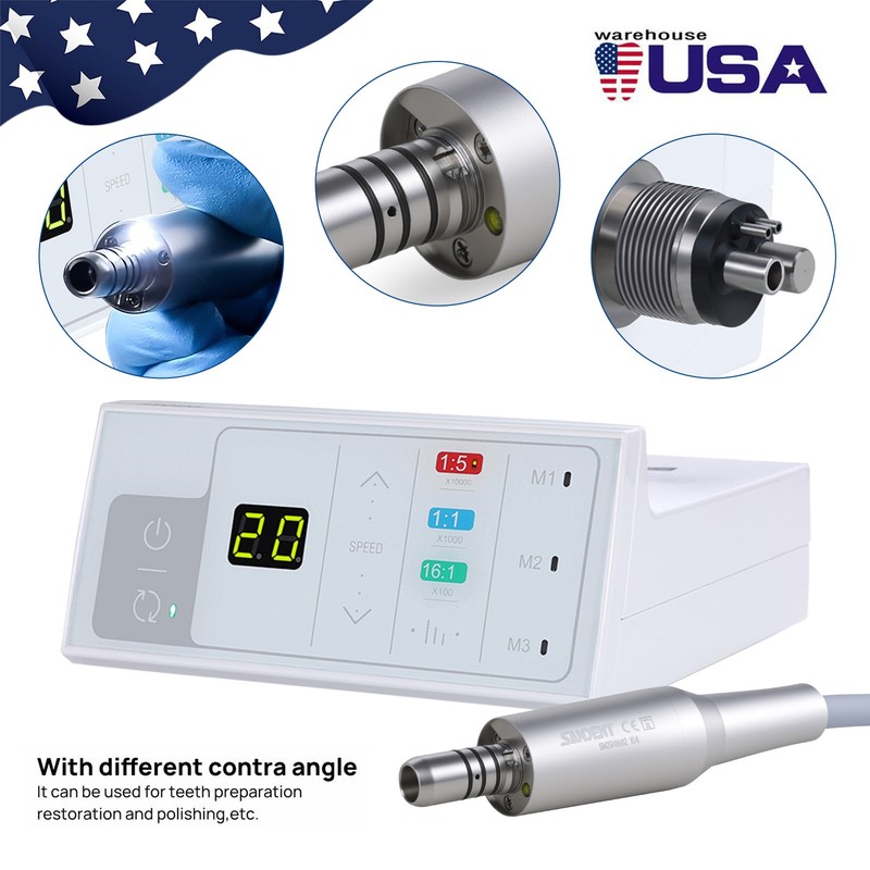 Dental Electric LED Brushless Micro Motor +1:5 Increasing Handpiece LED Black gallery