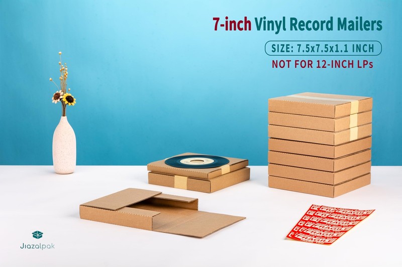 7-inch 45 RPM Record Mailers (NOT for 12-inch LPs), 7.5 x 7.5 x 1.1 Inch Corr... gallery
