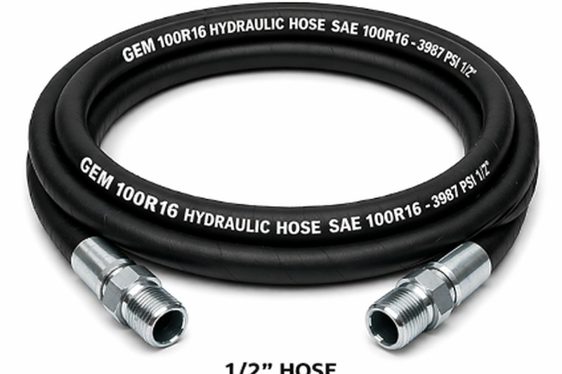 1/2″ 2 Wire 100R16 Hydraulic Hose Assembly with 1/2″ Male NPT Fittings 3987 PSI