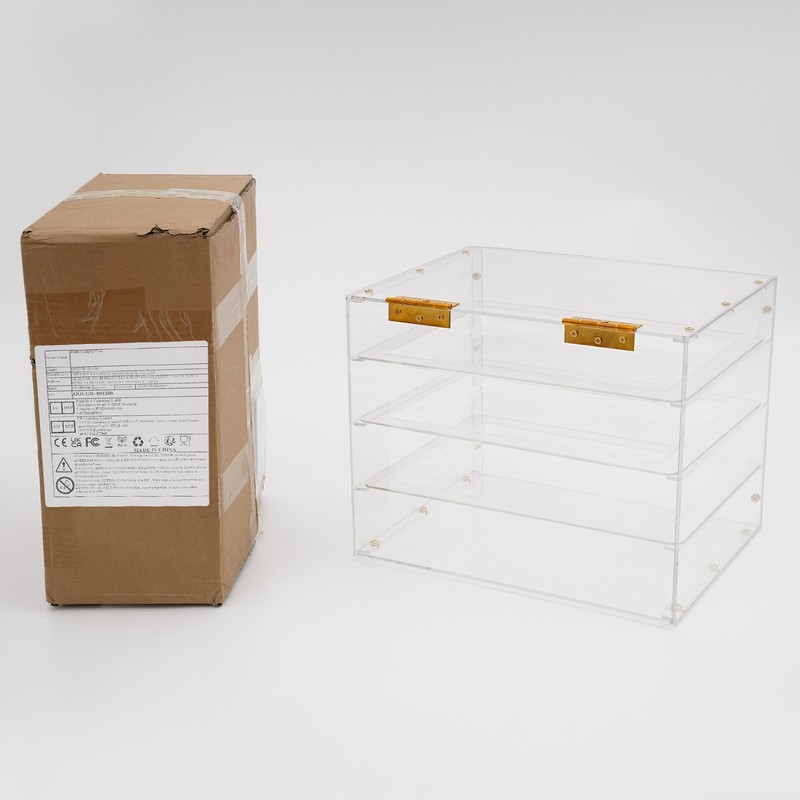 3 Tier Cookie Display Cabinet Acrylic Cake Showing Bakery Pastry Storage Case gallery