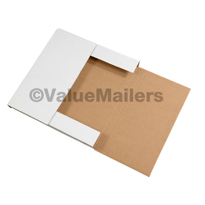 100 – 10 1/4 x 8 1/4 x 1 1/4 White Multi Depth Mailer Book Box Bookfolds