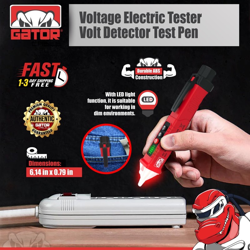 Voltage Electric Tester Volt Detector Test Pen Non-Contact Sensor AC DC 12-1000V gallery