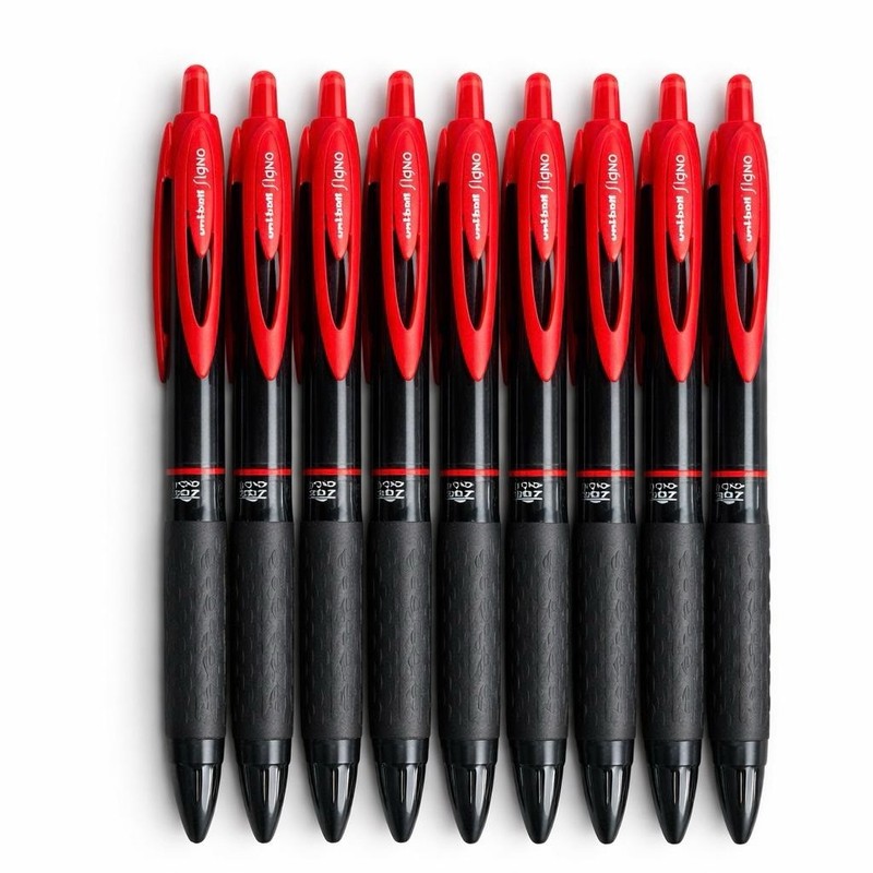 307 Retractable Gel Ink Pens Medium Point 0.7mm Pack of 8 Red Smudge Proof fo…