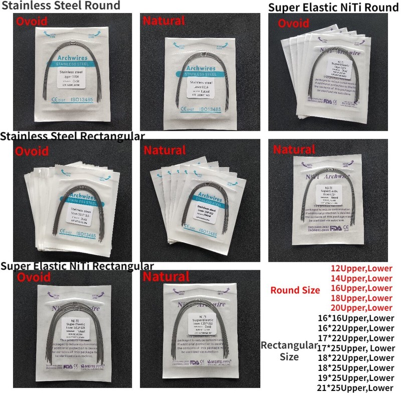 0.99/pack=10pcs Arch Wires Dental Orthodontic Super Elastic NiTi/Stainless Steel