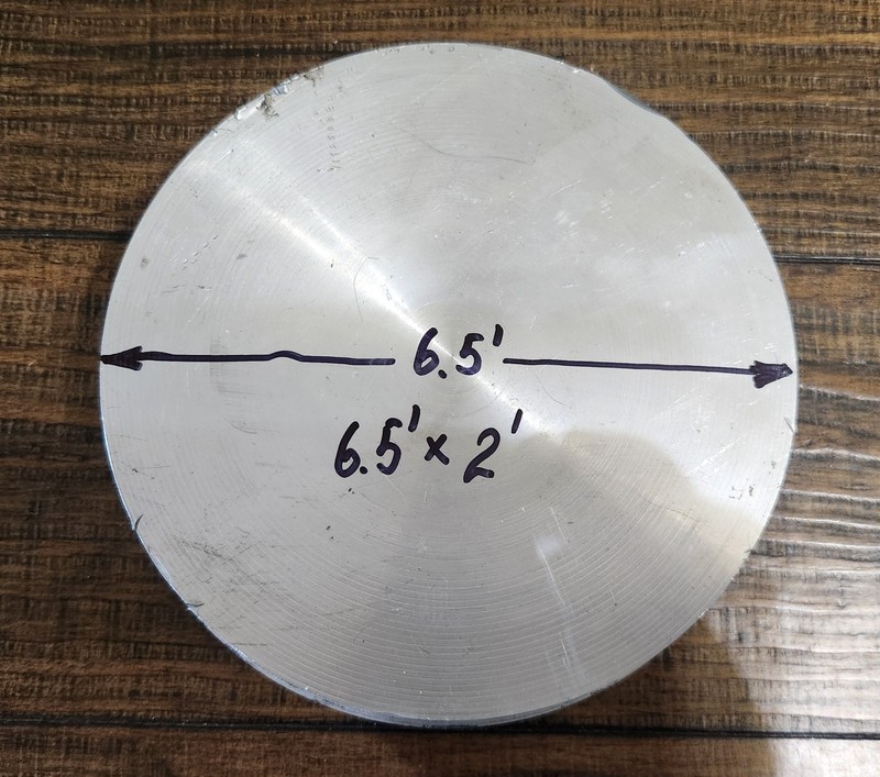 6.5 In x 2 In Aluminum Round Bar Billet Stock 6061 Block Lathe Machining 7 lbs