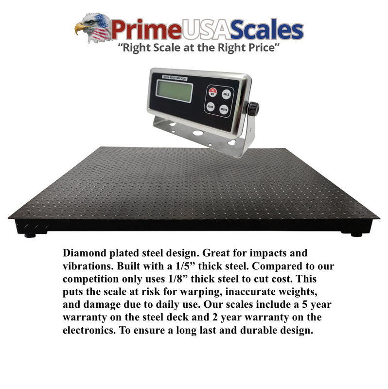 5 Year Warranty Pallet Scale 4x4 Floor Scale 48" x 48" Heavy Duty 10,000 lb gallery