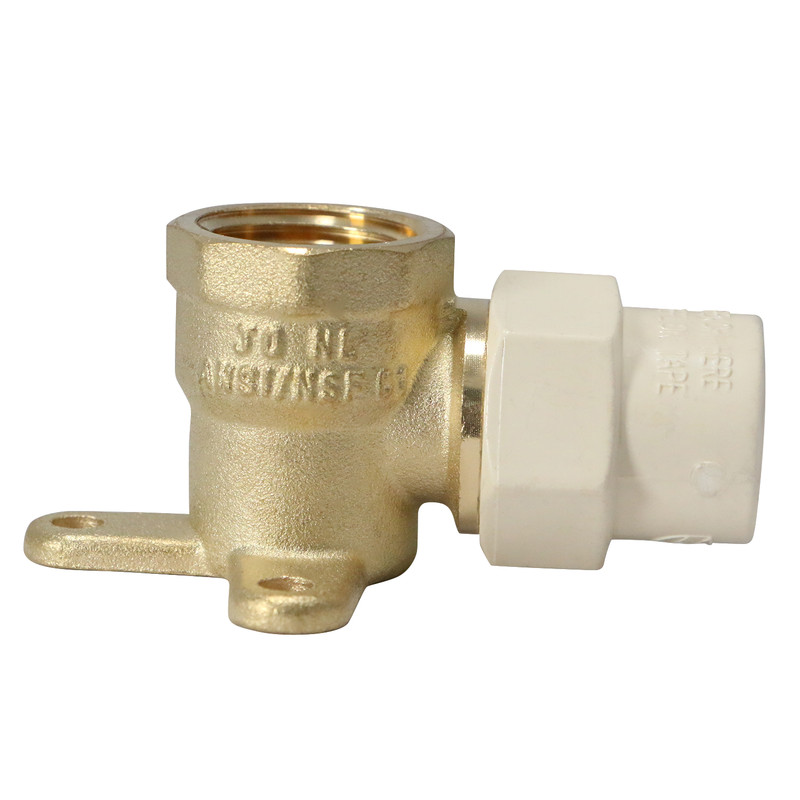 10 Pieces 1/2" Female NPT x 1/2" CPVC Drop Ear Elbow, Lead Free Brass gallery