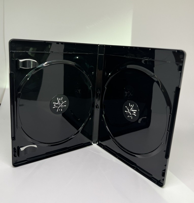2 PCS NEW 12mm Double Blu-Ray DVD Case, Embossed Blu-Ray Logo, Black,YH28-12MM