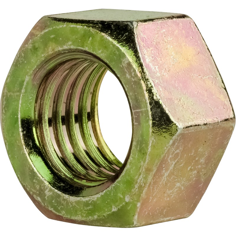 7/16″-14 Grade 8 Finished Hex Nuts Yellow Zinc Plated Steel Qty 25