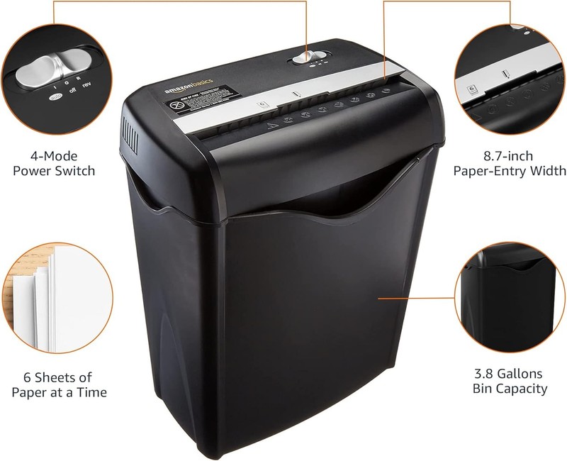 6-SHEET CROSS CUT PAPER & CREDIT CARD SHREDDER Heavy-Duty Commercial Office NEW gallery