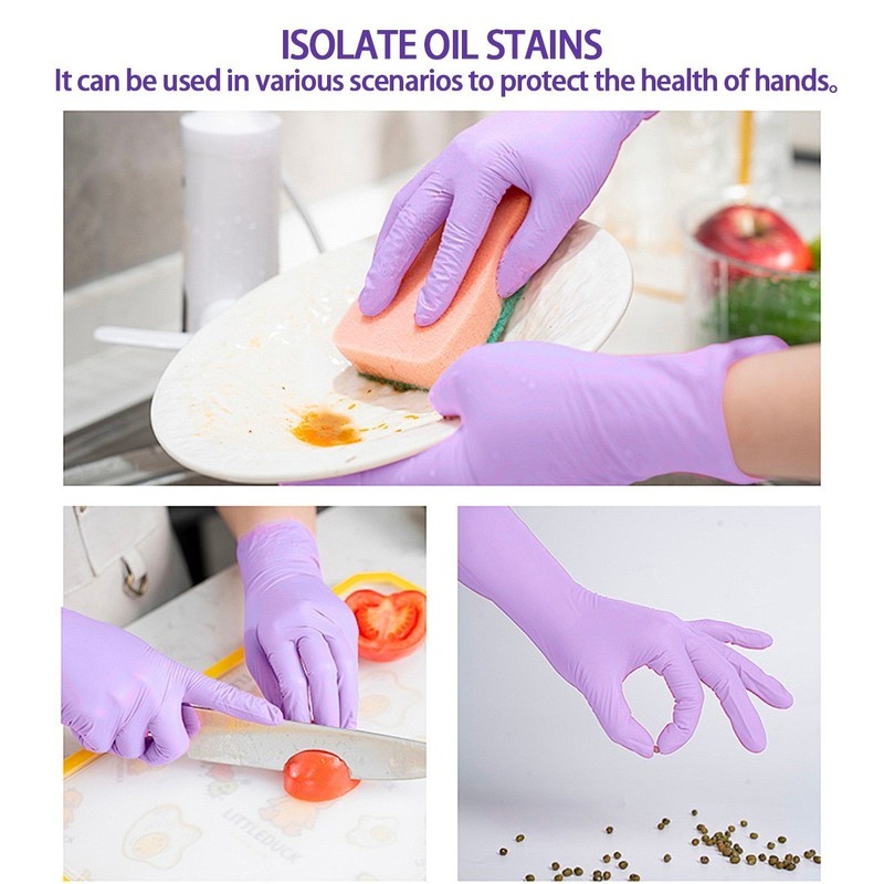 100 Count Disposable Nitrile Exam Gloves 4 Mil Latex-Free Food Safe gallery