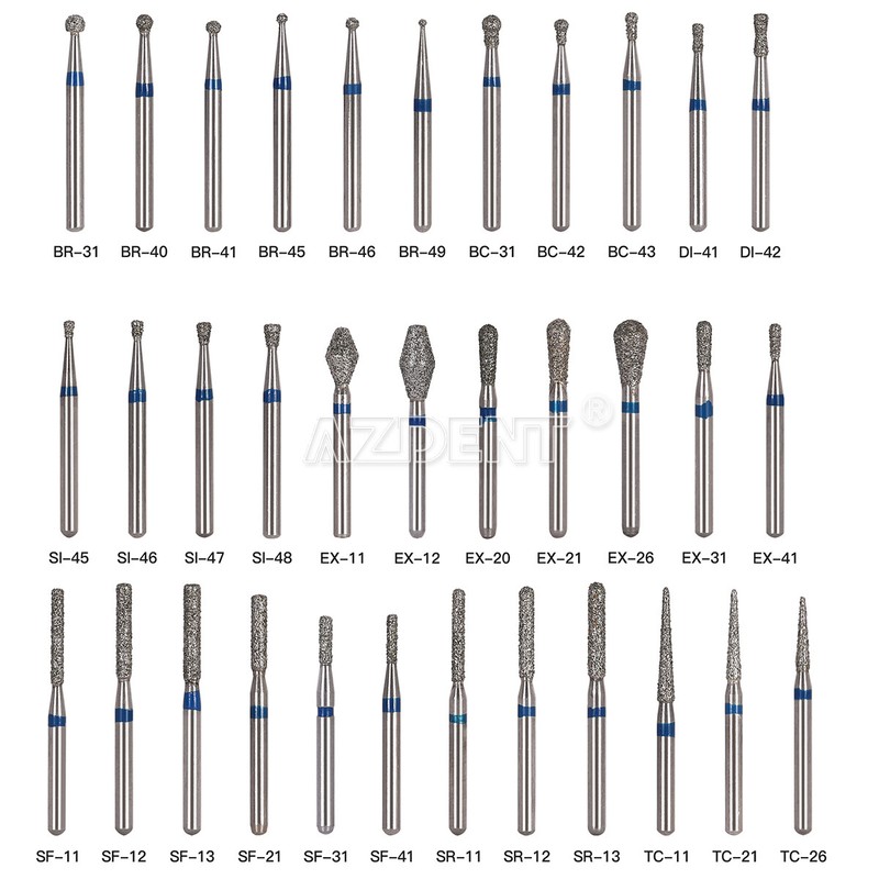 100pcs Dental Diamond Burs Friction Grip 1.6mm for High Speed Handpiece AZDENT gallery