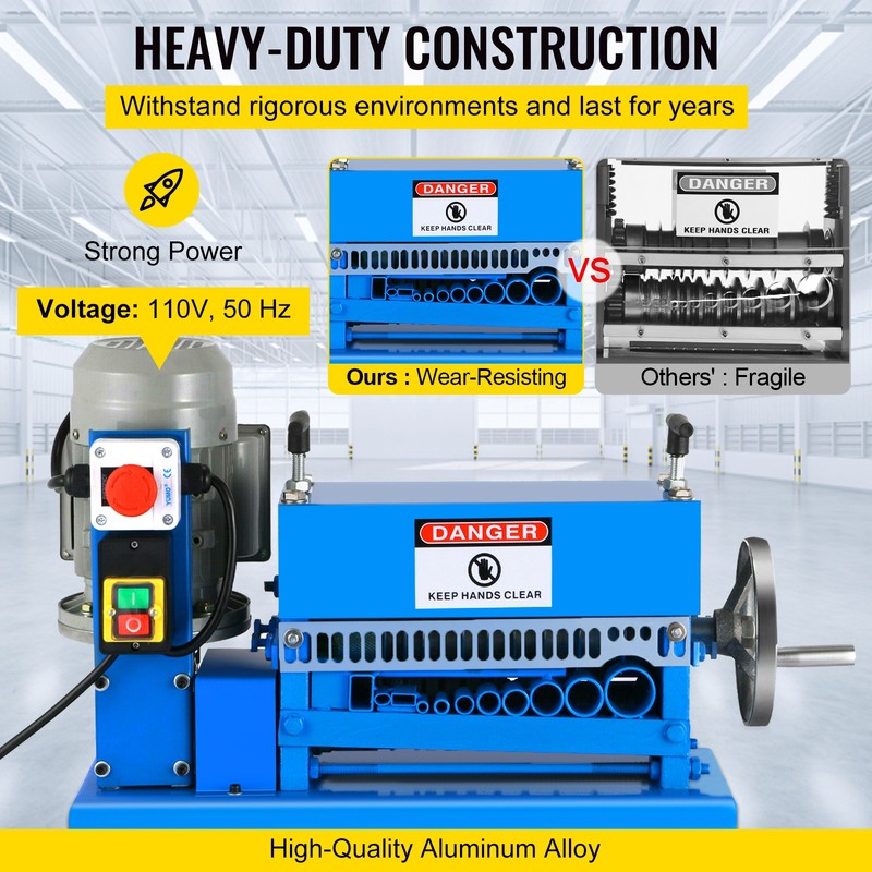 Electric Wire Stripping Machine 1.5-38mm Cable Stripper 0.06"-1.5" 1/2HP gallery
