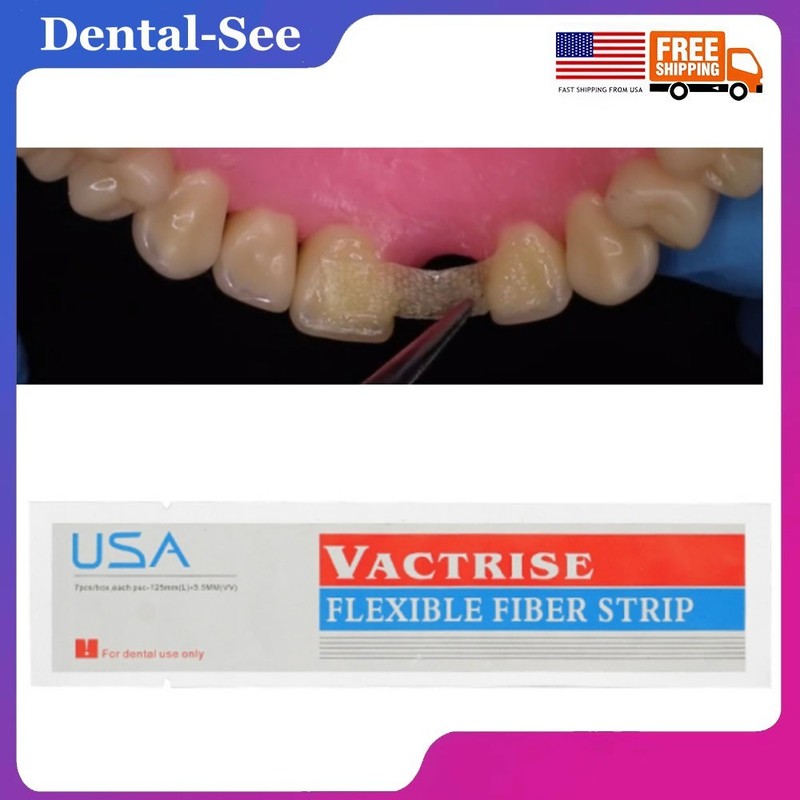 Dental Flexible Fiber Strip Glass Splint Loose Tooth Light Cure Bonding 125*3.5