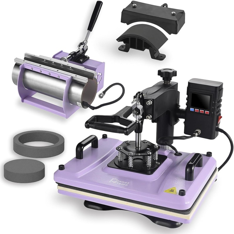 Heat Press Machine 12×15 5 In 1 360 Swing Away Purple