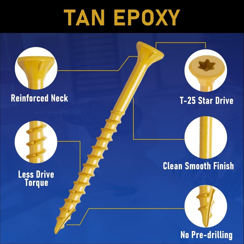 Deck Screws x 1-1/2", 350 PCS, Wood Screws 1-1/2 Inch, Epoxy Coated, Rust Res... gallery