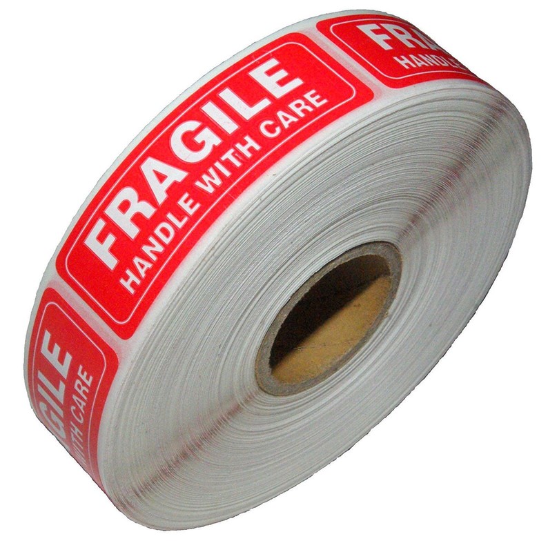 1 Roll 1000 1 x 3 FRAGILE HANDLE WITH CARE Stickers, Easy Peel and Apply