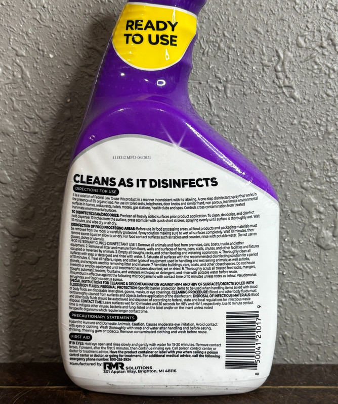 RMR-141 Solutions Disinfectant Fungicide & Cleaner Ready To Use 32oz 2 pk gallery
