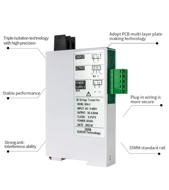 AC Current Transducer 0-1A 0-2A 0-5A 0-10A 0-20A 4-20mA 0-10V RS485 Sensor gallery